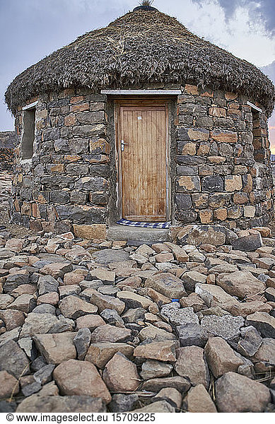 Traditionelles Steinhaus in Lesotho