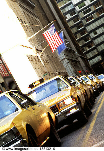 Traffic A line of taxi cabs in New York City