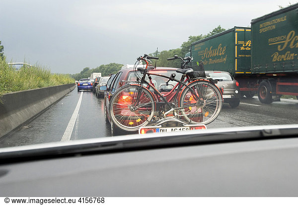 Traffic-jam  storm on the autobahn