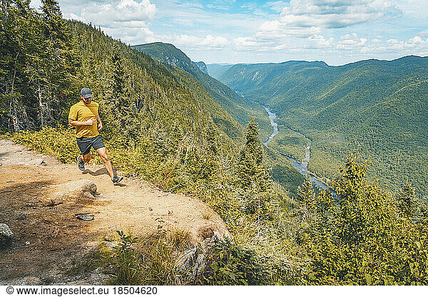Trail Running Above Jacques Cartier Valley
