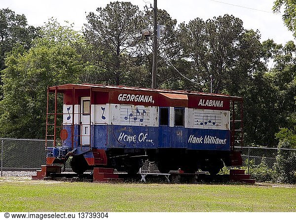 Train car at boyhood home of Hank Williams  Georgiana  Alabama 2010