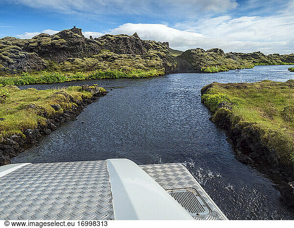 Tranquil scene of lake against sky  Lakagigar  Iceland