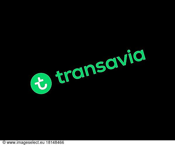 Transavia France  gedrehtes Logo  Schwarzer Hintergrund