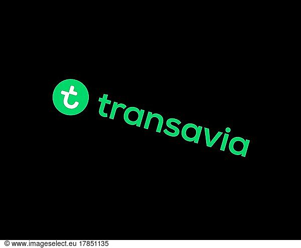 Transavia France  gedrehtes Logo  Schwarzer Hintergrund B