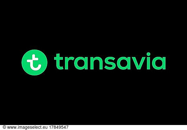 Transavia France  Logo  Schwarzer Hintergrund