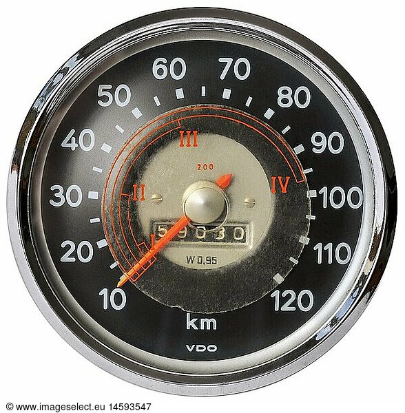 transport / transportation  car  speedometer  speedometer dial  with sticked gear assistent  made by: VDO  Germany  circa 1969