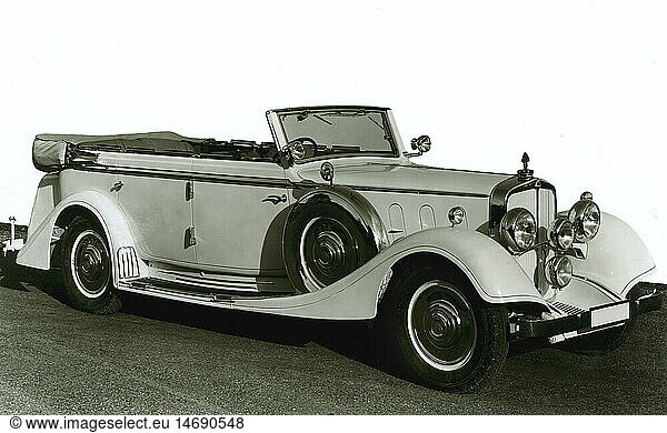 transport / transportation  car  vehicle variants  Maybach 12  Cabriolet  made by Maybach-Motorenbau GmbH  Friedrichshafen am Bodensee  Germany  1929/1930  1930s  30s  20th century  historic  historical  12 cylinder  spare wheel  spare wheels  car body  vehicle body  body  bodywork  car bodies  convertible  cabriolet  convertibles  cabriolets  folding top  convertible top  folding tops  convertible tops  open  luxurious car  luxury car  luxurious cars  luxury cars  automobile  automobiles  1920s