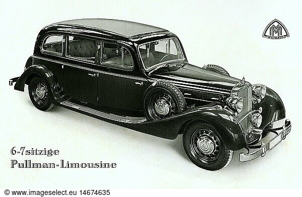 transport / transportation  car  vehicle variants  Maybach  Cabriolet  Typ SW 38  Pullmann-Limousine  six-cylinder  comfort  made by Maybach-Motorenbau GmbH  Friedrichshafen am Bodensee  Germany  1938  1930s  30s  20th century  historic  historical  automobile  automobiles  Made in Germany  clipping  cut out  cut-out  cut-outs  luxurious car  luxury car  luxurious cars  luxury cars  convertible  cabriolet  convertibles  cabriolets  luxury  luxuries