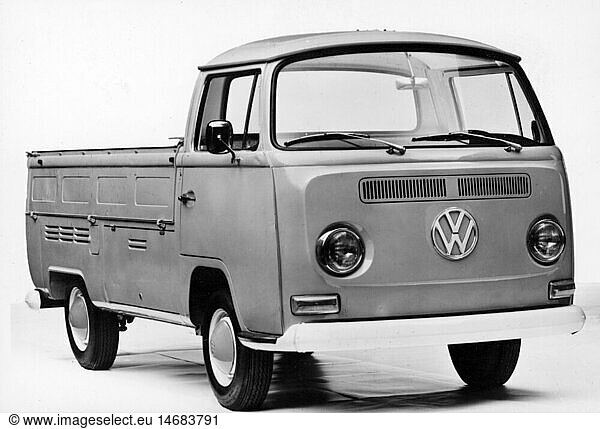 transport / transportation  car  vehicle variants  Volkswagen  VW T2 van flatbed pickup truck  1960s / 1970s