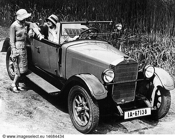 transport / transportation  cars  Mercedes-Benz Type 200  1926  actress Cecilie Geber  Mercedes Benz  car  women  Weimar Republic  Germany  1920s  20s  20th century  historic  historical  people  nostalgia