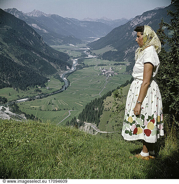 Travek and leisure: Alps. Tourist in the Alps. Amateur photograph  Germany  undated
(1950s).