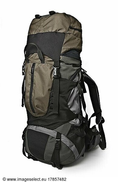 Trekking backpack (rucksack) isolated on white background