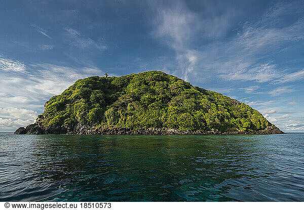 tropical kast island at Banda Sea in Indonesia