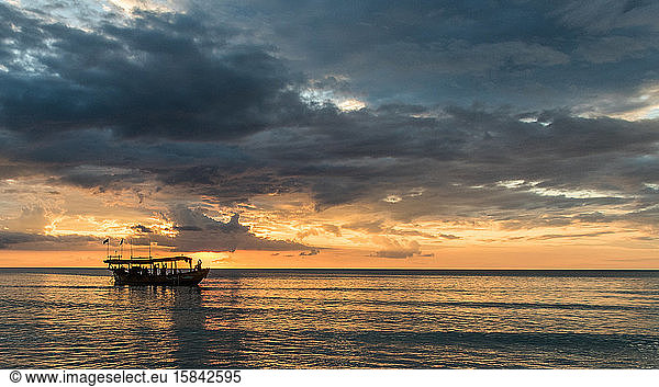 Tropical Sunset from Koh Rong Island  Cambodia