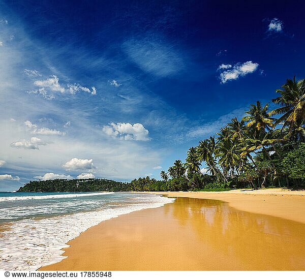 Tropischen Urlaub Urlaub Hintergrund  Paradies idyllischen Strand. Sri Lanka
