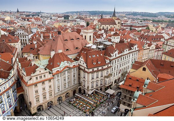 Tschechische Republik Tschechien Ansicht Prag Hauptstadt Luftbild Fernsehantenne