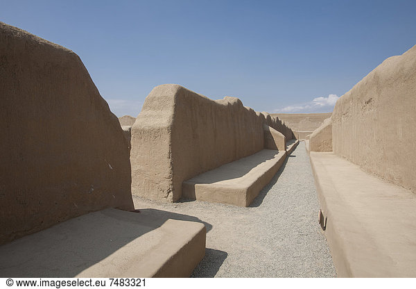 Tschudi-Bereich der Ruinen von Chan Chan  UNESCO Weltkulturerbe  Trujillo  Peru  Südamerika