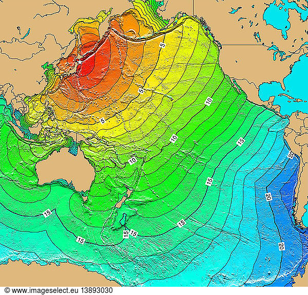 Tsunami Map  Honshu Earthquake  1968