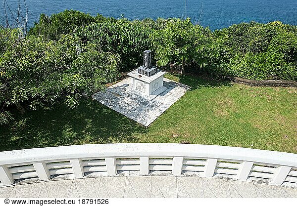 Tsunami monument on ground of the Japanese Peace Pagoda  situated on top of the Rumassala hill in Unawatuna. The memorial reminds to the Tsunami disaster 2004