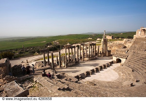 Tunisia  Central Western Tunisia  Dougga  Roman-era city ruins  Unesco site  Theater