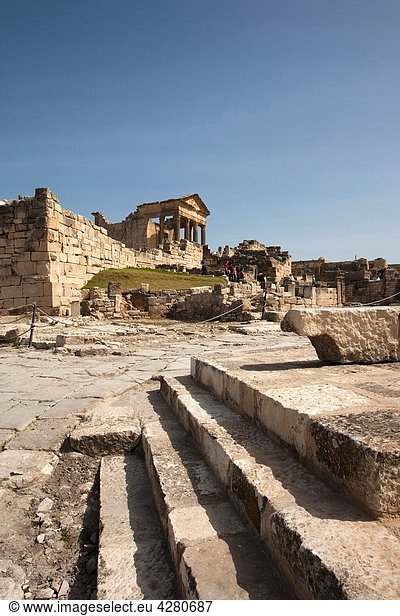Tunisia  Central Western Tunisia  Dougga  Roman-era city ruins  Unesco site  view towards the Capitole