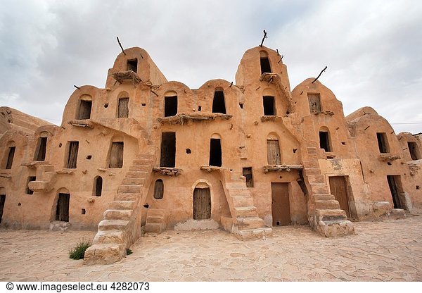 Tunisia  Ksour Area  Ksar Ouled Soltane  ruins of ancient grain storage ksar building