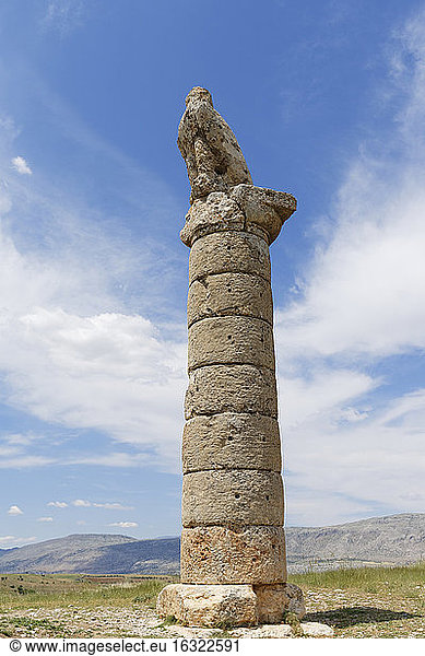 Turkey  Anatolia  South East Anatolia  Adiyaman Province  Commagene  Kahta  Karakus barrow  Column with eagle