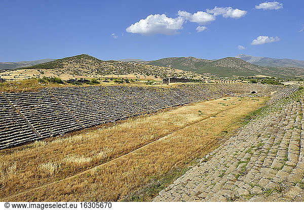 Turkey  Aydin Province  Caria  antique stadium at the archaelogical site of Aphrodisias