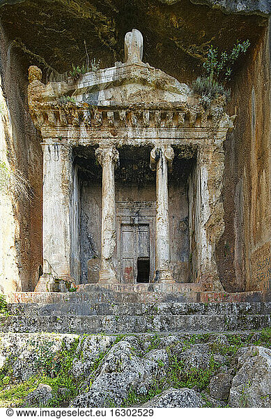 Turkey  Fethiye  View of Lycian Rock Tomb of Amyntas