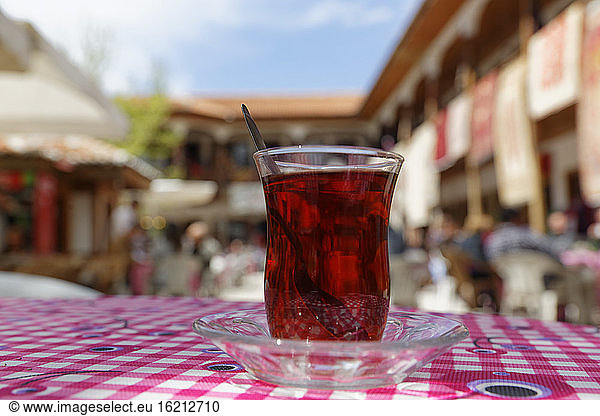 Turkey  MuglaTurkish tea on table