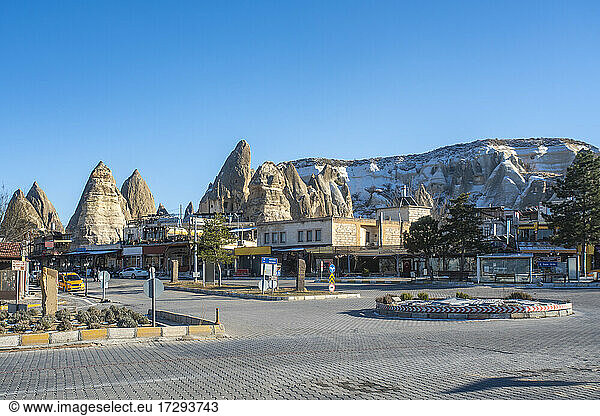Turkey  Nevsehir Province  Goreme  Clear sky over streets of town in Goreme National Park