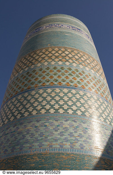 Turm  Minarett der Ichon-Qala Festung  Khiva  Usbekistan  Zentralasien  Asien