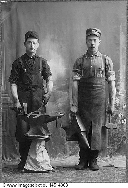 Two Blacksmiths  Portrait  1900