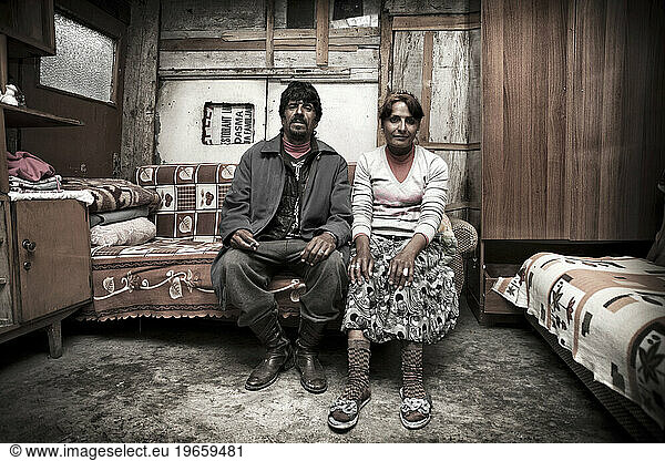 Two hundred souls in a handful of huts surrounded by plastic  sheet metal and garbage. They are gipsy.