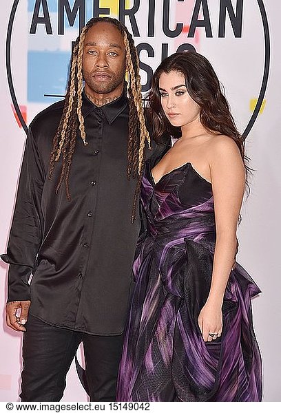 Ty Dolla Sign (L) and Lauren Jauregui attend the 2018 American Music Awards at Microsoft Theater on October 9  2018 in Los Angeles  California.