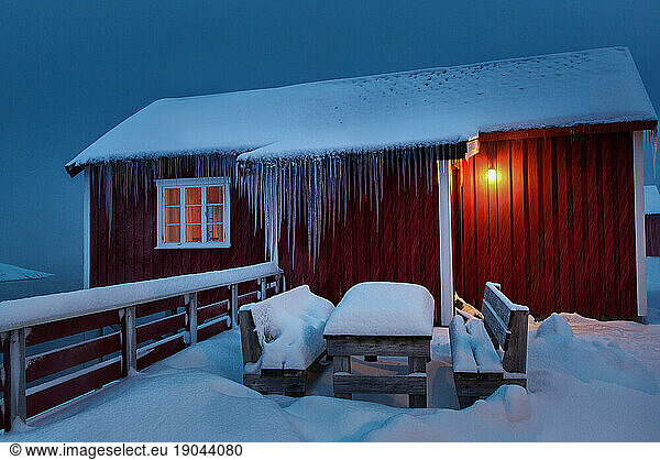 Typical house in Norway during winter