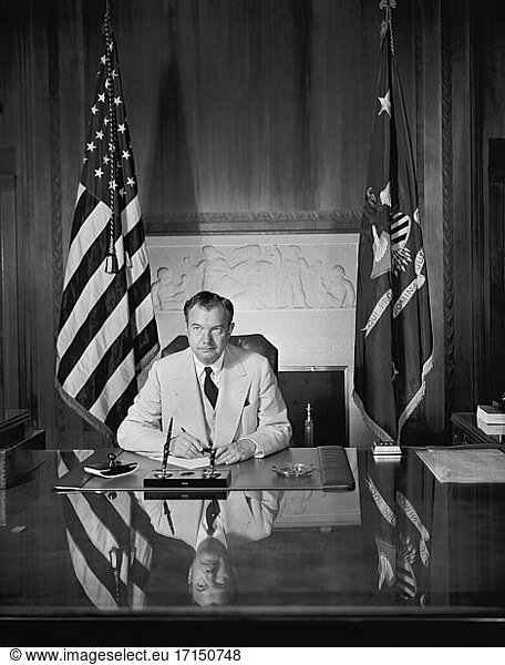U.S. Attorney General Robert H. Jackson  Portrait sitting at Desk  Washington  D.C.  USA  Harris & Ewing  July 1940