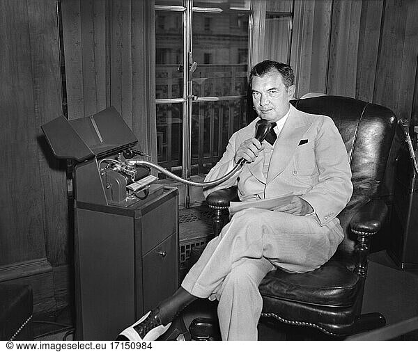 U.S. Attorney General Robert H. Jackson  Portrait sitting at Desk  Washington  D.C.  USA  Harris & Ewing  July 1940