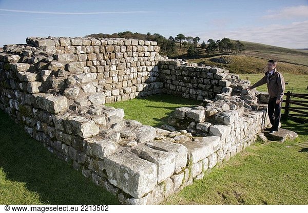 UK. AD122 errichtete England,  Northumberland,  Hexham,  Hadrian´s Wand,  Housesteads römischen Kastells,  UNESCO Weltkulturerbe,  National Trust