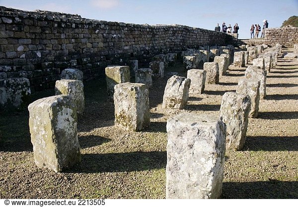 UK. England,  Northumberland,  Hexham,  Hadrian´s Wand,  Housesteads römischen Kastells,  UNESCO Weltkulturerbe,  National Trust,  gebaut AD122.