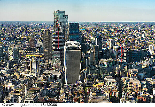 UK  England  London  Elevated view of City of London