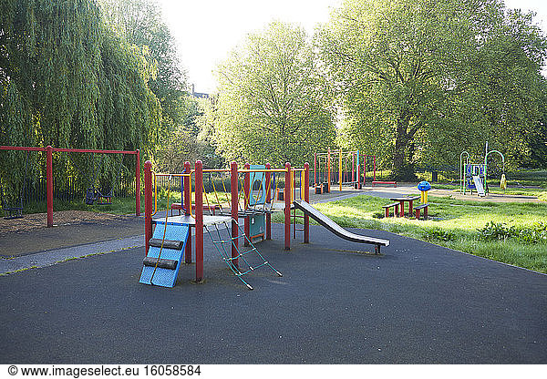 UK  England  London  Jungle gym in empty playground