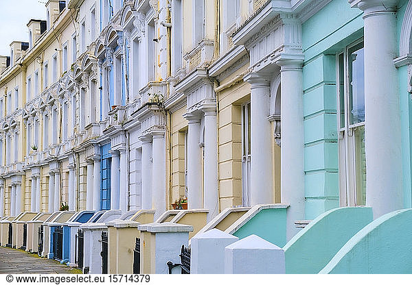 UK  England  London  Row of colorful houses in Notting Hill