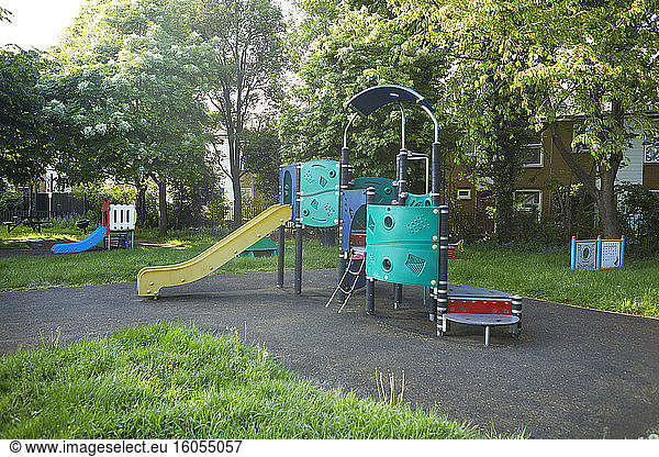 UK  England  London  Slide in empty playground