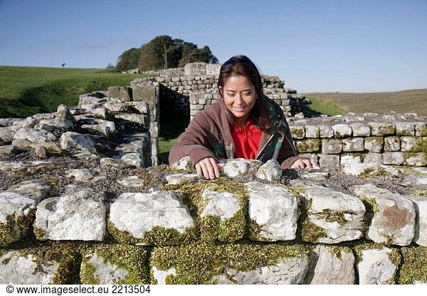 UK. England  Northumberland  Hexham  Hadrian´s Wand  Housesteads römischen Kastells  UNESCO Weltkulturerbe  National Trust  gebaut AD122.