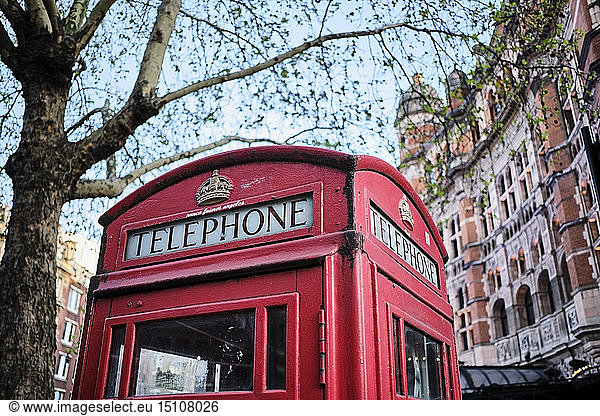 UK  London  West End  red telephone booth