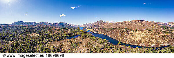 UK  Scotland  Aerial panorama of Glen Affric