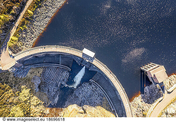 UK  Scotland  Strathpeffer  Aerial view of Monar Hydroelectric Dam