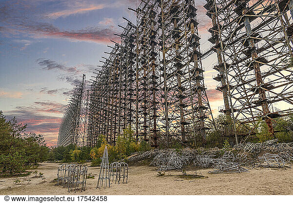 Ukraine  Kyiv Oblast  Chernobyl  Remains of Russian Woodpecker radar