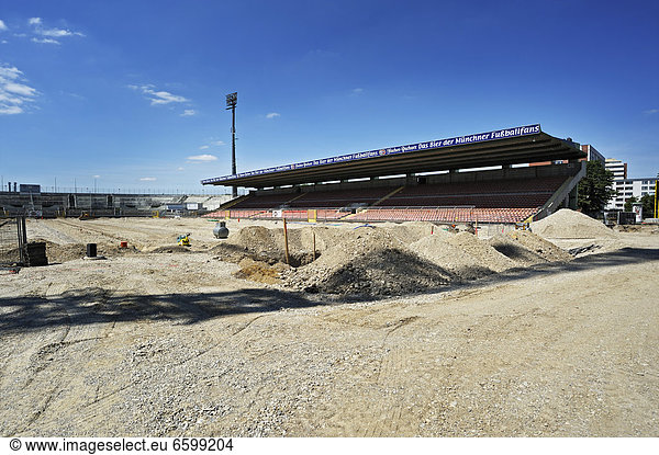 Umbauarbeiten am Grünwalder-Stadion  München  Bayern  Deutschland  Europa